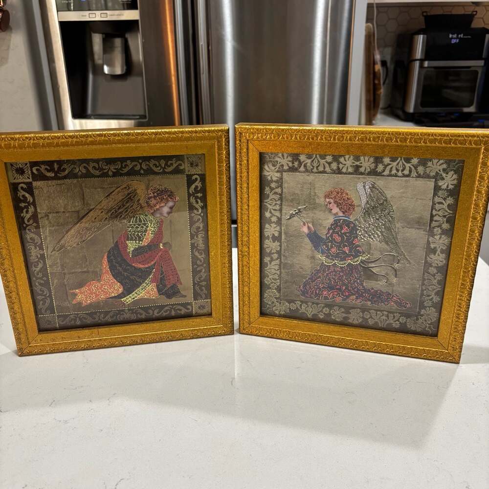 Kay Jackson Angel Prints With Gold Frame - Set of 2 Bombay Company